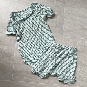 Kate Quinn bamboo baby onesie and shorts set